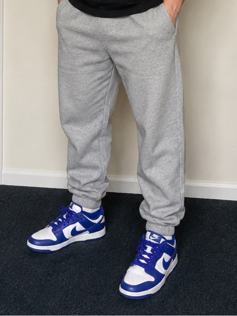 Nike Dunk Low Retro Sneakers – White & Royal Blue – Men’s Size 10